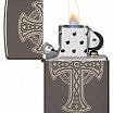 Оригинальная бензиновая зажигалка ZIPPO Classic 48614 Celtic Cross Design с покрытием Black Ice - Кельтский крест