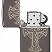 Оригинальная бензиновая зажигалка ZIPPO Classic 48614 Celtic Cross Design с покрытием Black Ice - Кельтский крест
