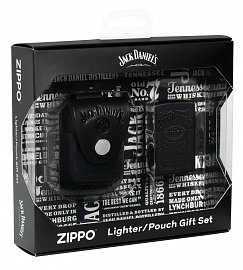 Набор ZIPPO Jack Daniels®: зажигалка с покрытием Black Matte и кожаный чехол в подарочной коробке 48460 