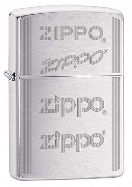 Зажигалка ZIPPO 200 Zippo Logo с покрытием Brushed Chrome 29214
