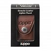 Чехол для зажигалки ZIPPO LPCB коричневый с клипом