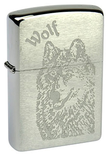Зажигалка ZIPPO Wolf Brushed Chrome 200 Wolf