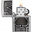 Зажигалка ZIPPO Ace Of Spades с покрытием Brushed Chrome 49637