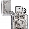 Зажигалка ZIPPO Skull Design с покрытием Brushed Chrome 29818