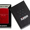 Зажигалка ZIPPO Stamped Heart Design с покрытием Candy Apple Red™ 46588
