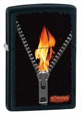 Зажигалка ZIPPO Zipped Black Matte 28309