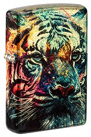Зажигалка ZIPPO 46145 Painted Tiger Design с покрытием 540 Tumbled Brass 