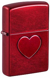 Зажигалка ZIPPO Stamped Heart Design с покрытием Candy Apple Red™ 46588 