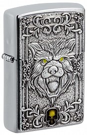 Зажигалка ZIPPO Wolf Emblem с покрытием Brushed Chrome 48690 