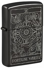 Зажигалка ZIPPO 46138 Wheel Of Fortune с покрытием High Polish Black 