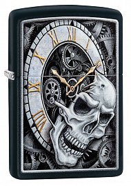 Зажигалка ZIPPO 29854 Skull Clock - Череп и Часы 