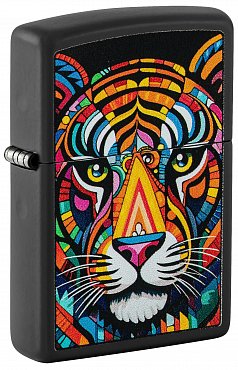 Зажигалка ZIPPO 46235 Tiger Stripes Design с покрытием Black Matte