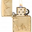 Зажигалка ZIPPO 46301 Armor® Lucky Clover с покрытием High Polish Gold Plate