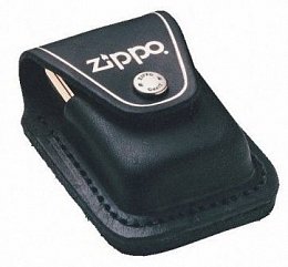 Чехол ZIPPO черный кожаный с клипом LPCBK