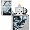 Зажигалка ZIPPO 46587 Skull and Flame с покрытием Street Chrome - Череп и Огонь