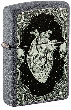 Зажигалка ZIPPO Heart Design с покрытием Iron Stone 48720