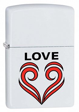 Зажигалка ZIPPO 214 Love Theme с покрытием White Matte 29193