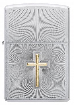 Зажигалка ZIPPO Cross Design с покрытием Satin Chrome 48581