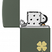 Зажигалка ZIPPO Four Leaf Clover с покрытием Green Matte 49796