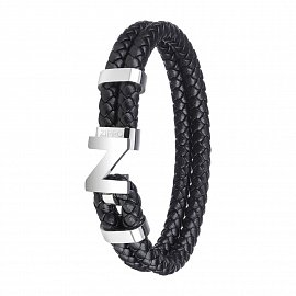 Браслет ZIPPO Steel Braided Leather Bracelet 2007168 