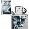 Зажигалка ZIPPO 46587 Skull and Flame с покрытием Street Chrome - Череп и Огонь