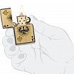 Зажигалка ZIPPO 46388 Ace of Skulls Design с покрытием 540 Tumbled Brass