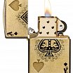 Зажигалка ZIPPO 46388 Ace of Skulls Design с покрытием 540 Tumbled Brass