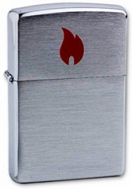 Зажигалка ZIPPO Red Flame Brushed Chrome 200 Red Flame 