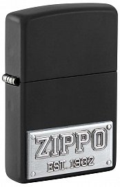 Зажигалка ZIPPO License Plate с покрытием Black Matte 48689 