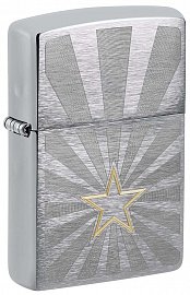 Зажигалка ZIPPO Star Design с покрытием Brushed Chrome 48657 
