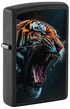 Зажигалка ZIPPO 46241 Tiger Roar Design с покрытием Black Matte