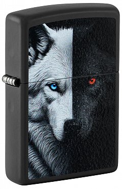 Зажигалка ZIPPO 46694 Two Wolves с покрытием Black Matte