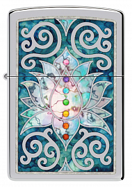 Зажигалка ZIPPO Lotus Flower с покрытием High Polish Chrome 48592 