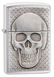 Зажигалка ZIPPO Skull Design с покрытием Brushed Chrome 29818 