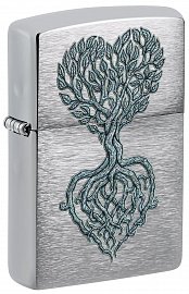 Зажигалка ZIPPO 46232 Rooted in Love Design с покрытием Brushed Chrome 