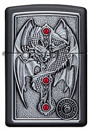 Зажигалка ZIPPO Winged Dragon Cross с покрытием Black Matte 49755 