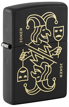 Зажигалка ZIPPO 46290 Masked Joker Design с покрытием Black Matte