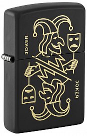 Зажигалка ZIPPO 46290 Masked Joker Design с покрытием Black Matte 