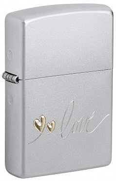 Зажигалка ZIPPO Love Design с покрытием Satin Chrome 48725