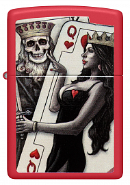 Зажигалка ZIPPO Skull King Queen Beauty с покрытием Red Matte 48624 