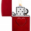 Зажигалка ZIPPO Stamped Heart Design с покрытием Candy Apple Red™ 46588