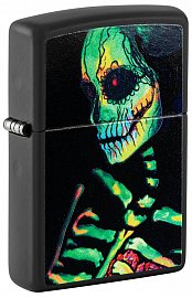 Зажигалка ZIPPO Skeleton Design с покрытием Black Light 48761 