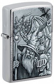 Зажигалка ZIPPO 46579 Mystical Beings Design с покрытием Brushed Chrome 