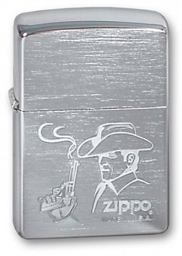 Зажигалка ZIPPO Cowboy Brushed Chrome 200 COWBOY
