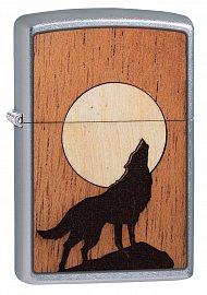 Зажигалка ZIPPO WOODCHUCK 49043 Howling Wolf - Воющий волк 