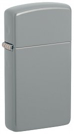 Узкая зажигалка ZIPPO 49527 Slim с покрытием Flat Grey серая 