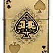 Зажигалка ZIPPO 46388 Ace of Skulls Design с покрытием 540 Tumbled Brass