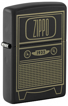 Зажигалка ZIPPO Vintage TV Design с покрытием Black Matte 48619