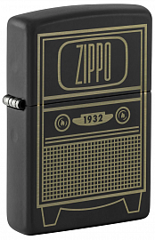 Зажигалка ZIPPO Vintage TV Design с покрытием Black Matte 48619 