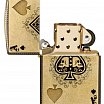 Зажигалка ZIPPO 46388 Ace of Skulls Design с покрытием 540 Tumbled Brass